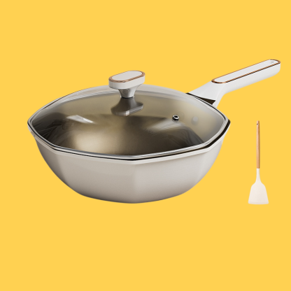 Patelnia do domu, odporna na zużycie, równomierne przewodzenie ciepła, zapobiegająca rozlewaniu