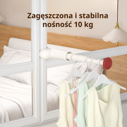 Przenośny, rozkładany stojak na ubrania do domu i podróży służbowych