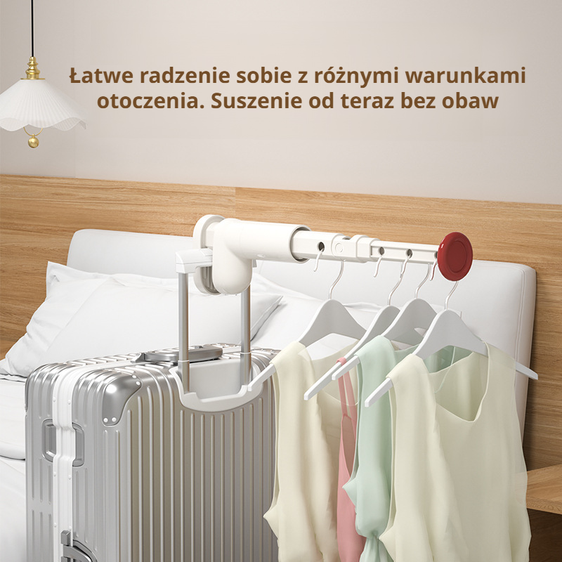 Przenośny, rozkładany stojak na ubrania do domu i podróży służbowych