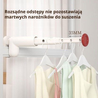 Przenośny, rozkładany stojak na ubrania do domu i podróży służbowych