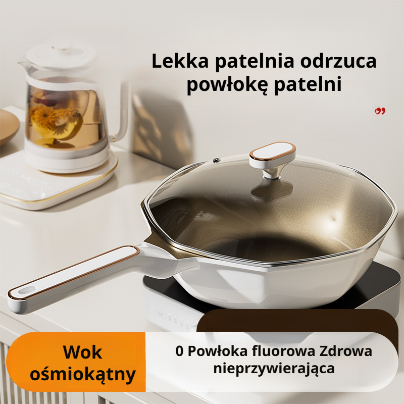 Patelnia do domu, odporna na zużycie, równomierne przewodzenie ciepła, zapobiegająca rozlewaniu