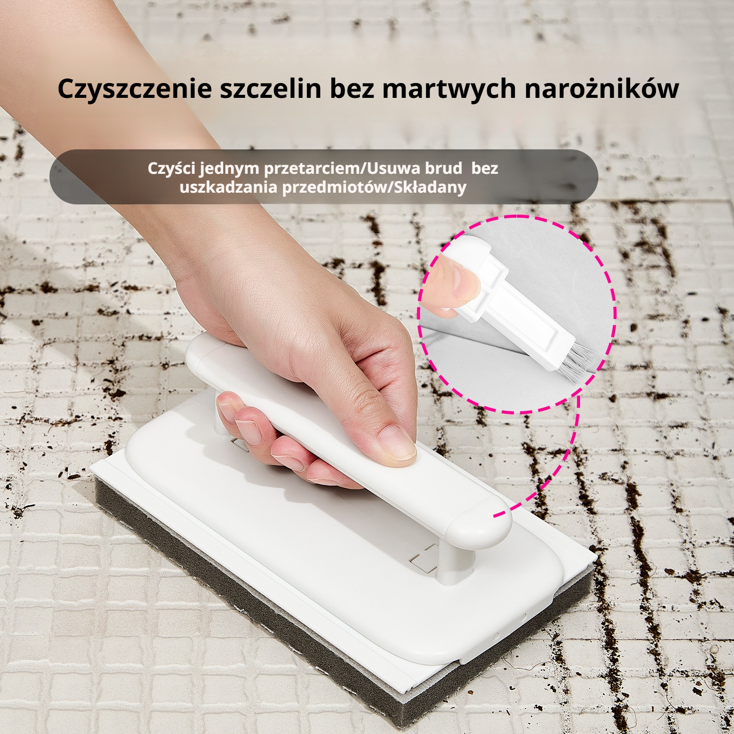 Szczotka do czyszczenia okien, składana, wielokrotnego użytku, niepozostawiająca śladów