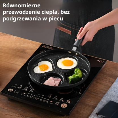 Mała patelnia do smażenia jajek i omletów, nieprzywierająca, kształt serca