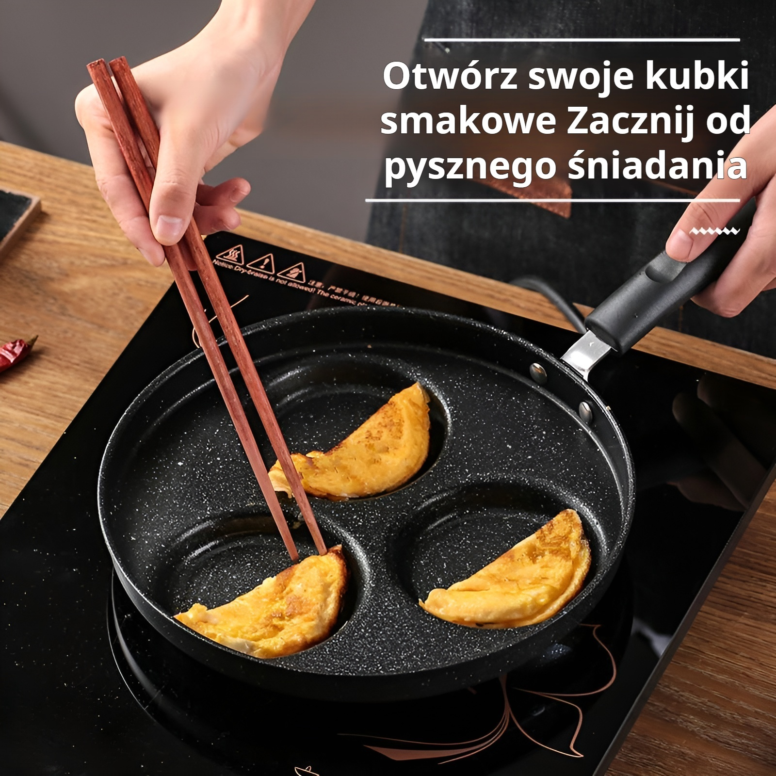 Mała patelnia do smażenia jajek i omletów, nieprzywierająca, kształt serca