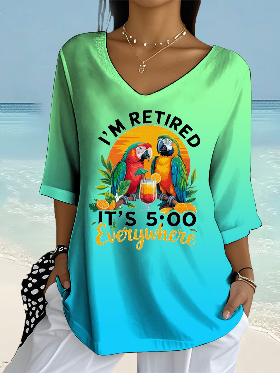 Women's Long Sleeve Printed Shirt