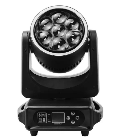  Mini 7x40W Bee Eye RGBW Zoom Wash Moving Head Light With LED Ring for Stage Wedding Bar Party 