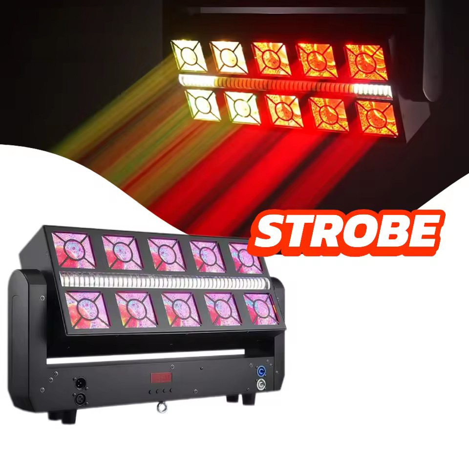 New 10*25W RGBW 4in1 LED Beam Strobe Moving Bar Stage Strobe Light for Stage Event Club Project