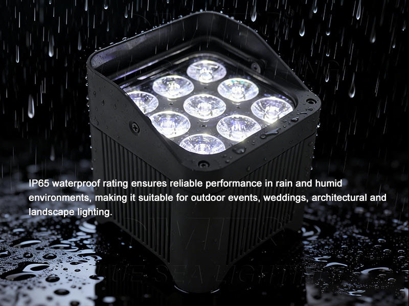 Super Hot Waterproof 9x18w Rgbwa Uv 6in1 Battery Powered Wifi App Remote DMX Wireless LED Uplight for Outdoor Wedding Events