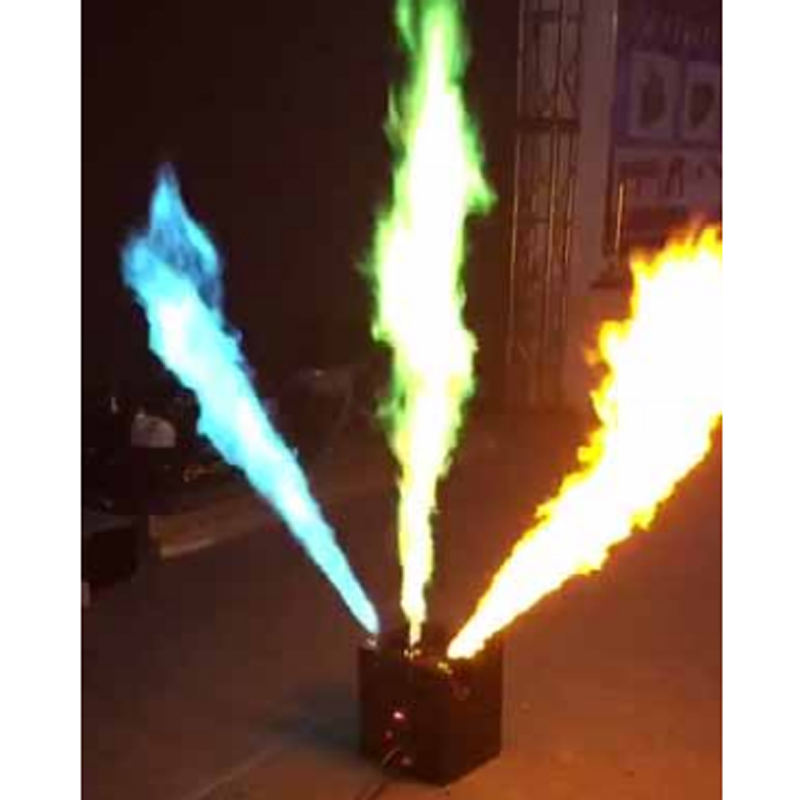 300W Three Nozzle Flamethrower DMX512 Remote Control Spray Fire Machine DJ Disco Stage Fountain Effect 