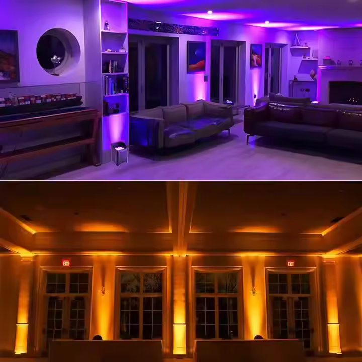 Battery-Powered 6in1 LED Par Light 6X18W RGBWA UV Wireless DMX Control DJ Stage Lighting