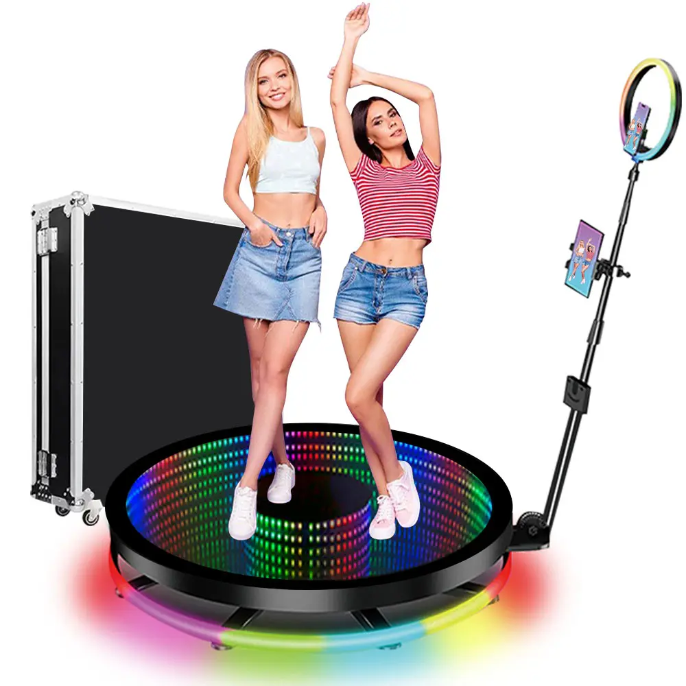 360 Degree Photo Booth Machine Automatic Slow Motion Rotating Video Camera for Wedding Parties Check Remote Software APP