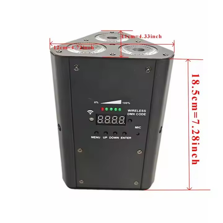 3x18w Wireless RGBWA+UV 6in1 LED Dj Parcan Uplight for Wedding Club