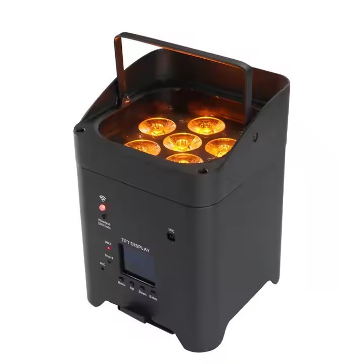 Battery-Powered 6in1 LED Par Light 6X18W RGBWA UV Wireless DMX Control DJ Stage Lighting