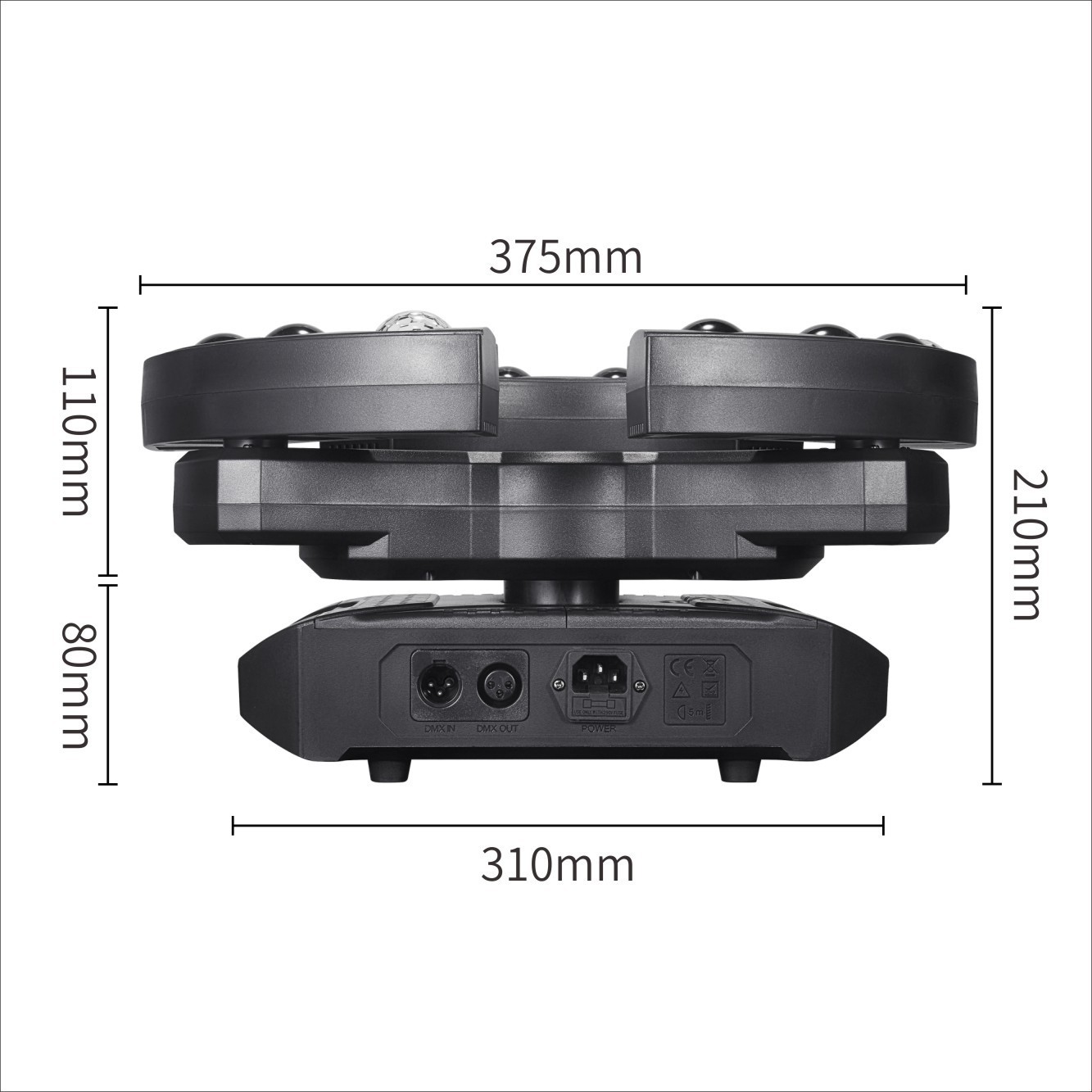 New Hot Twelve Rotating Rings Infinite Beam RGBW LED Stage Moving Head Light DMX512 Control Battery Theme Parks