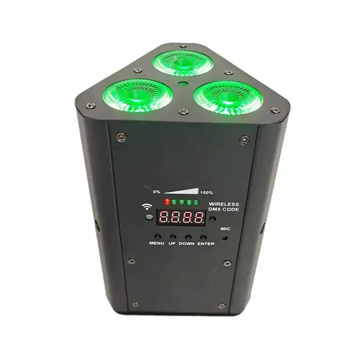 3x12W 6in1 LED Wireless Remote Control WiFi Battery Powered Lights for Stage Wedding Club