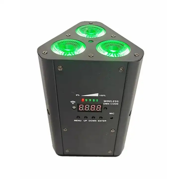 3x12W 6in1 LED Wireless Remote Control WiFi Battery Powered Lights for Stage Wedding Club