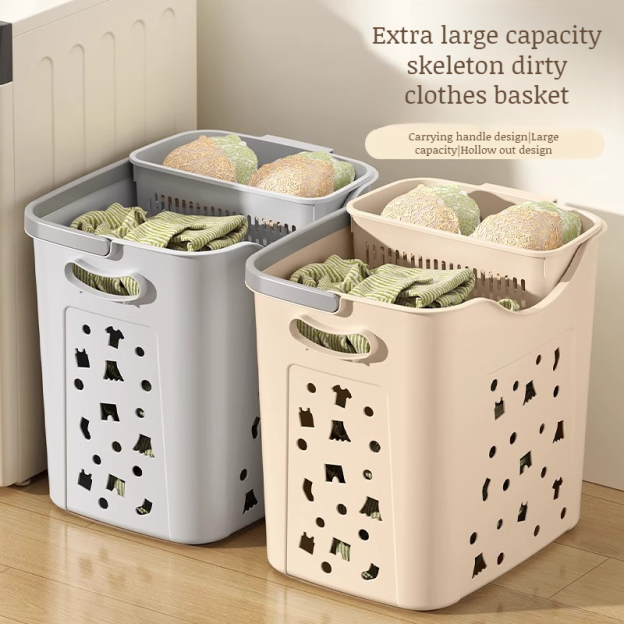 Plastic Dirty Laundry Basket Clothes  Basket Bathroom Storage Bucket Toys Clothes Laundry Basket