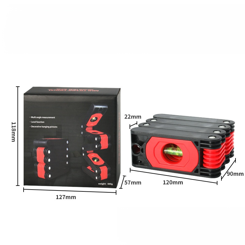 Multiangle corner magnetic balance gauge level ruler