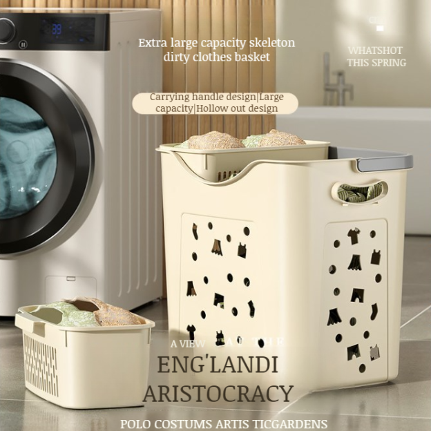 Plastic Dirty Laundry Basket Clothes  Basket Bathroom Storage Bucket Toys Clothes Laundry Basket