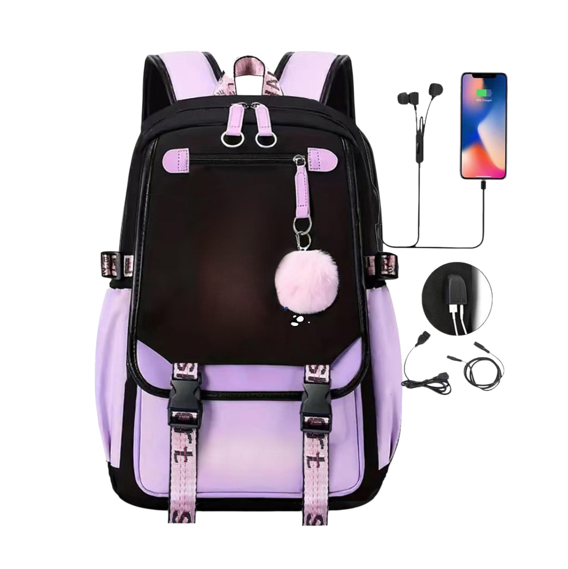 Stitch Rucksack große Kapazität Reisetasche Computertasche USBLadetasche Freizeittasche lässiger Sti