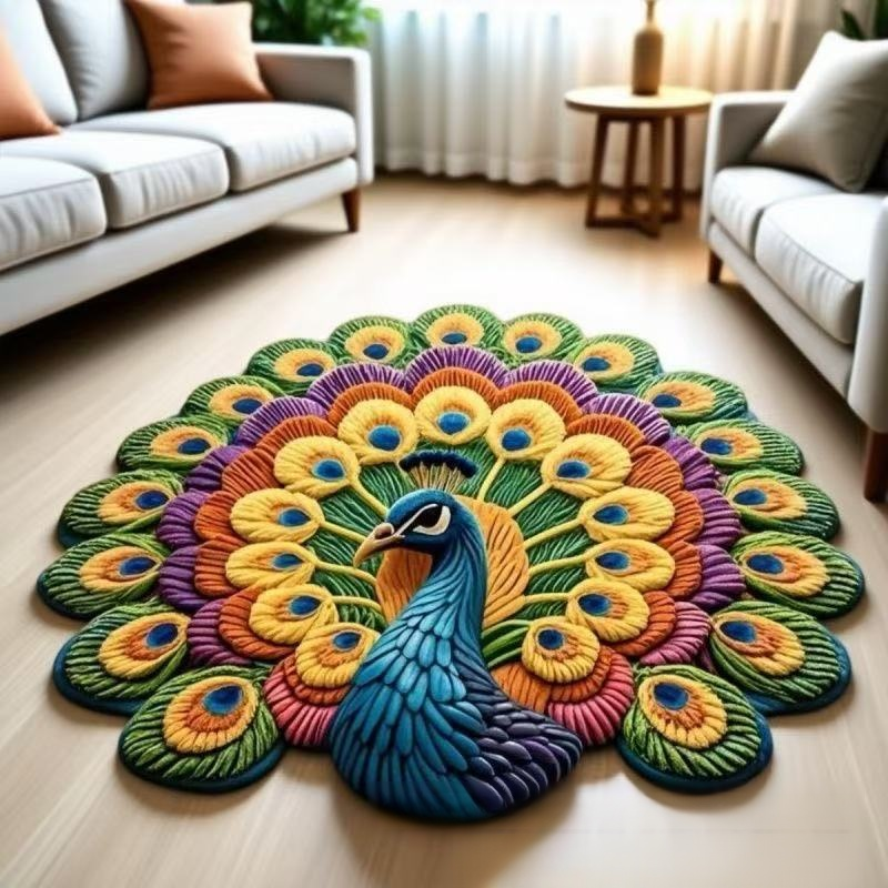 Népszerű 3D pávanyitású kovaagyag padlószőnyeg