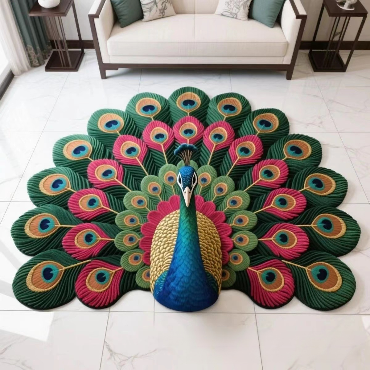 Népszerű 3D pávanyitású kovaagyag padlószőnyeg