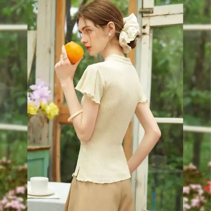 Chinese style short sleeved shirt