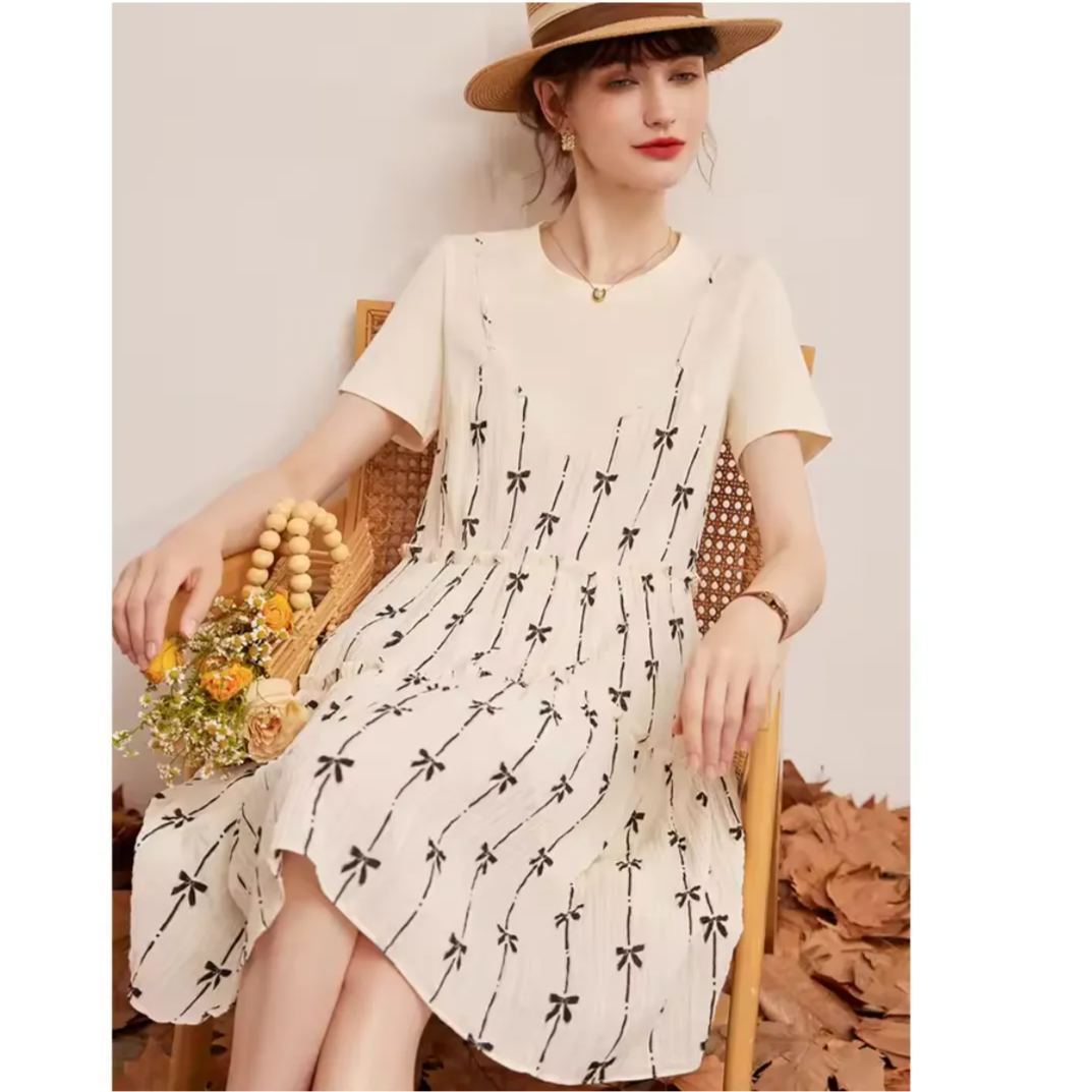 Printed short sleeved dress