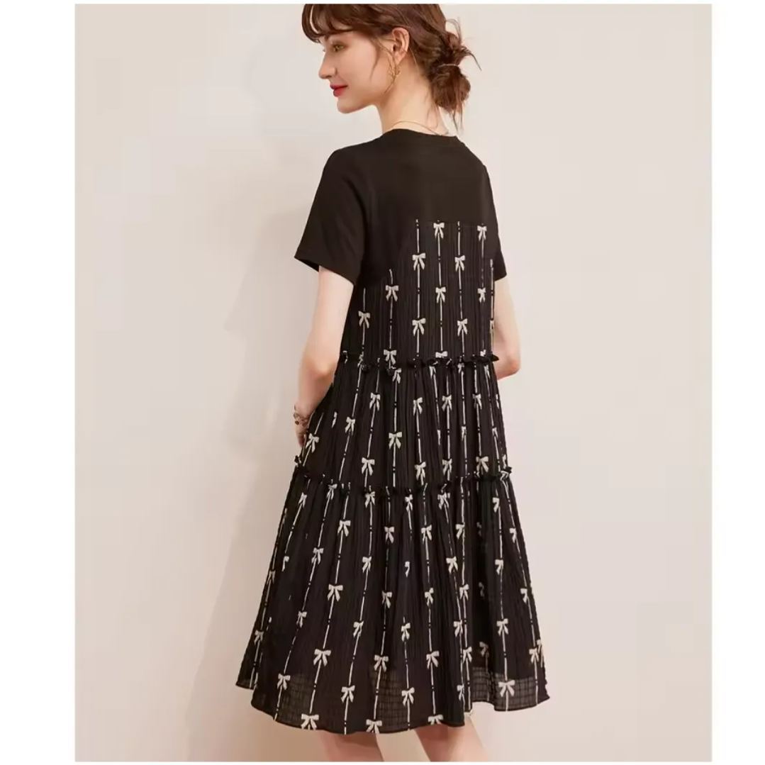 Printed short sleeved dress