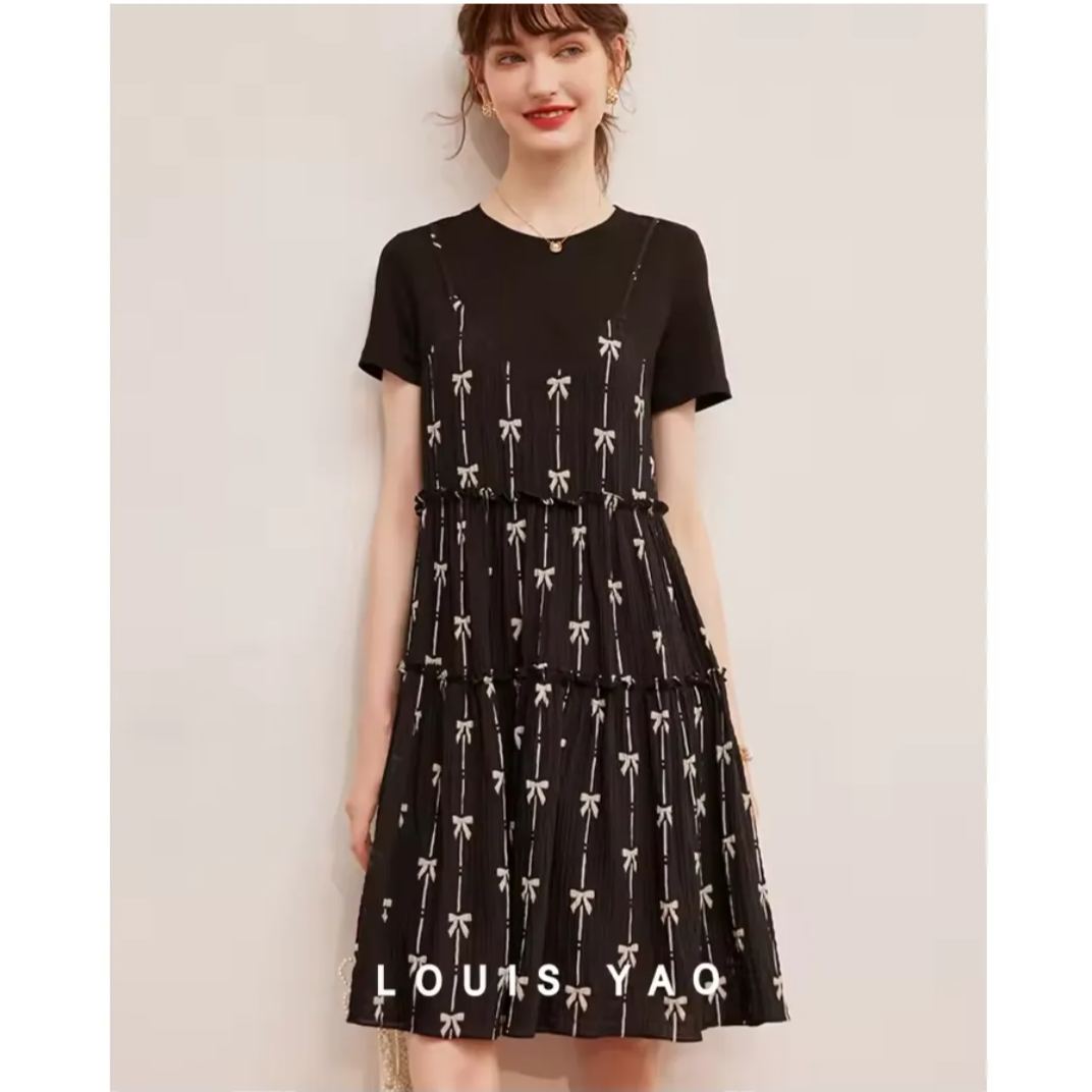 Printed short sleeved dress