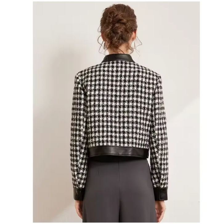 Checkered patch jacket