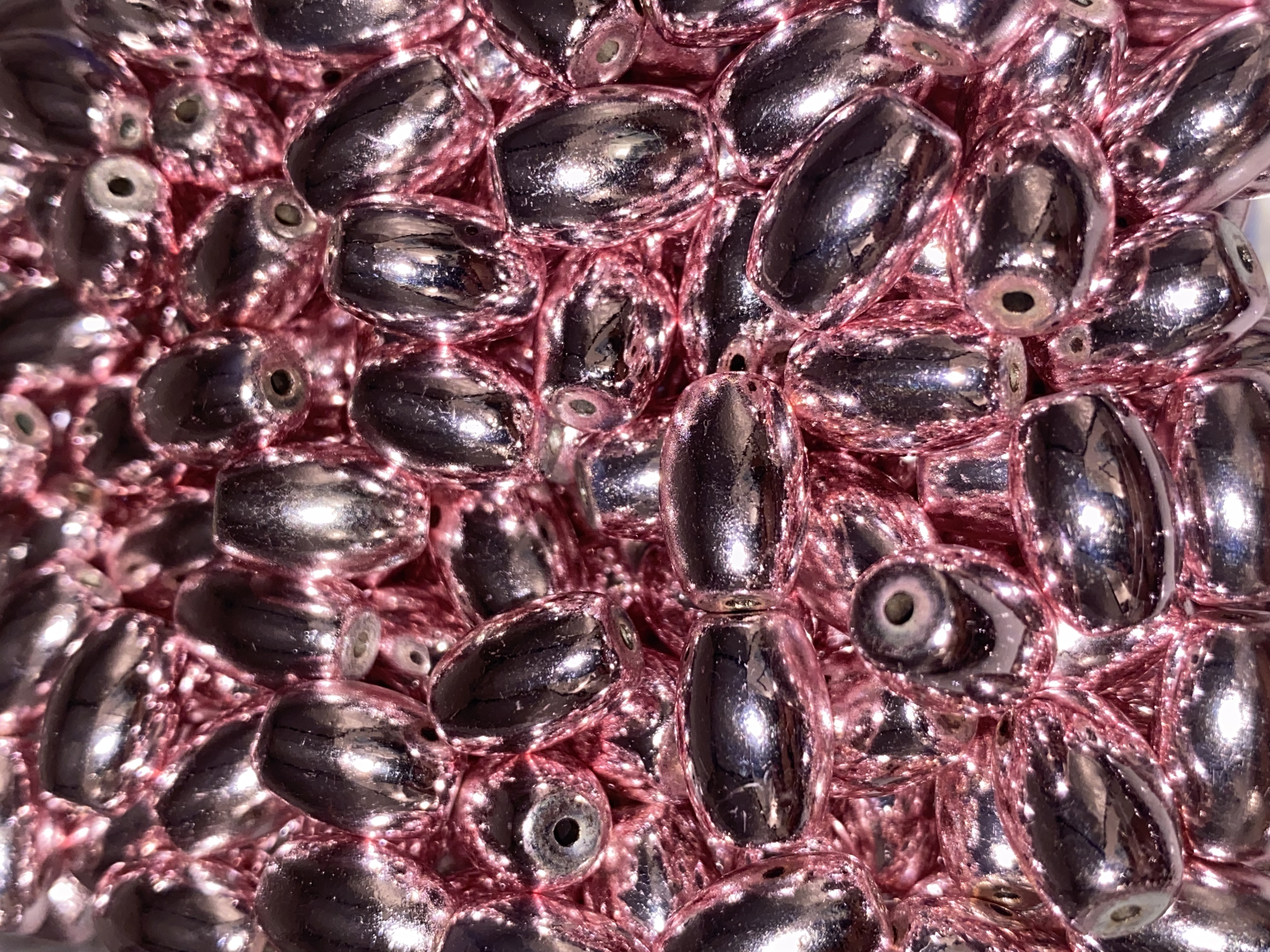 Pink Ocean Hematite Rice Shape
