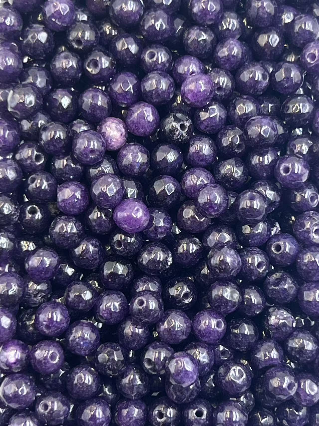 11.Violet Purple Faceted Jade 