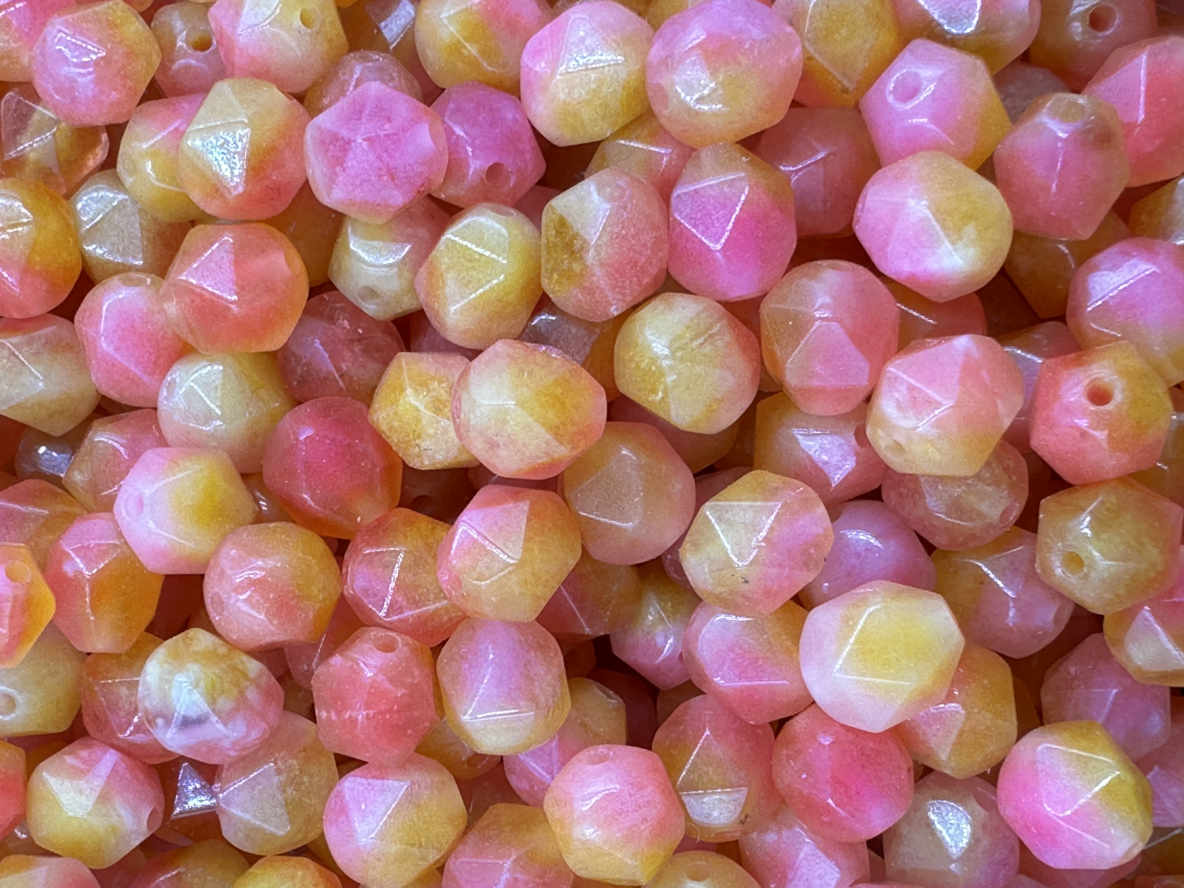 139.West  Coast Sunset Jade Faceted Shape 