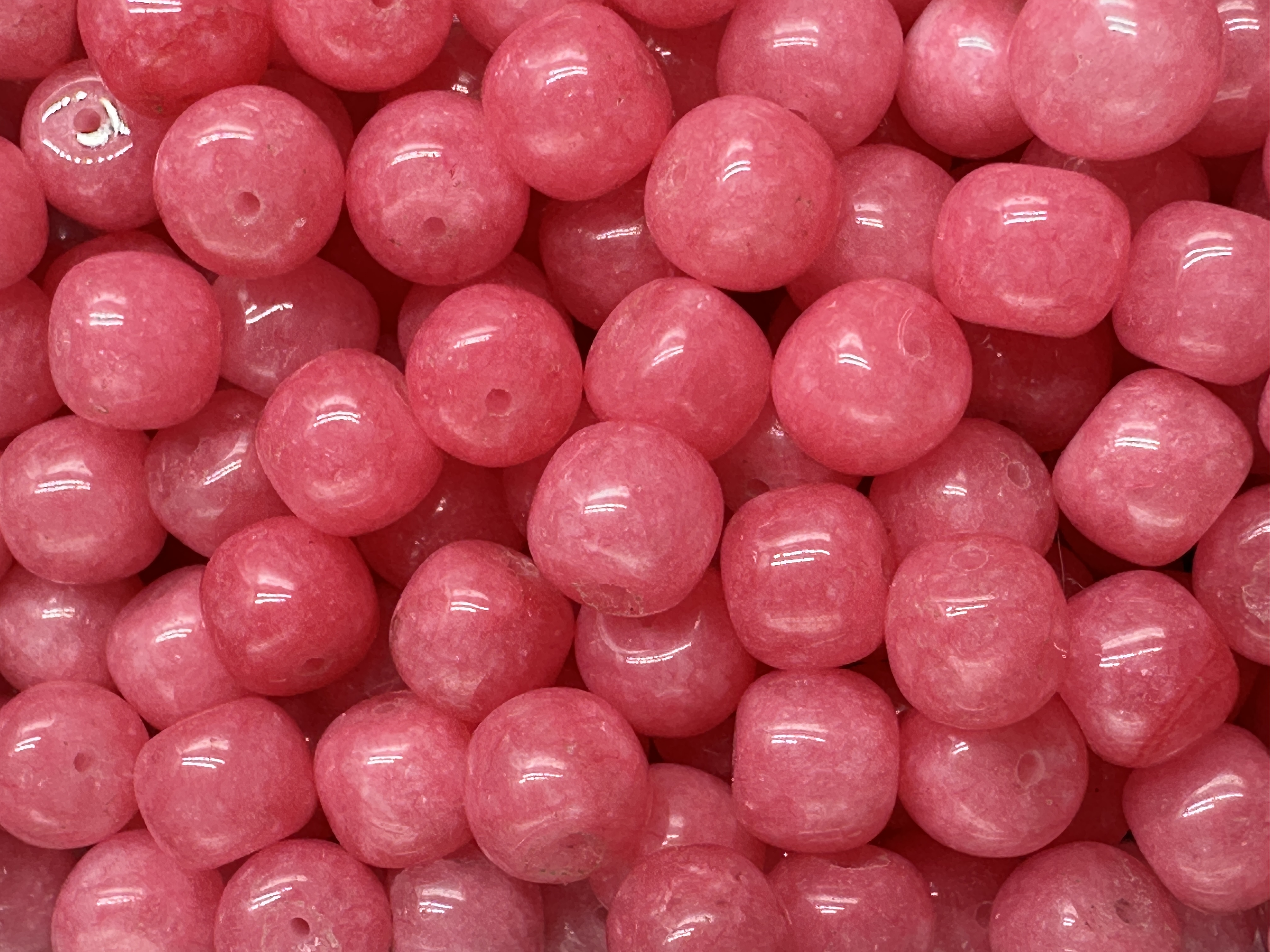 183.Pink Rose Jade Bodhi Shape