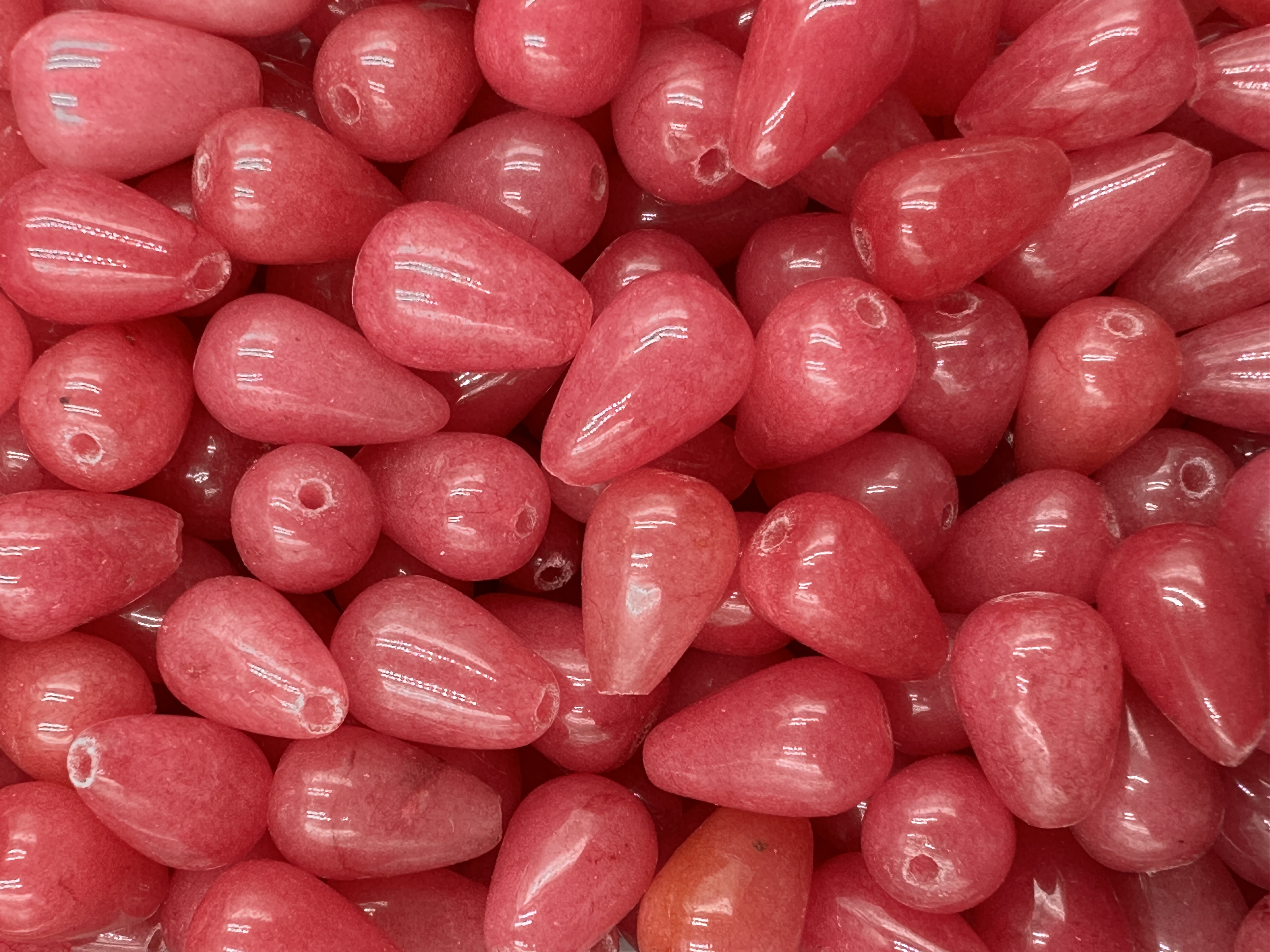 206.Pink Rose Jade Waterdrop Shape 