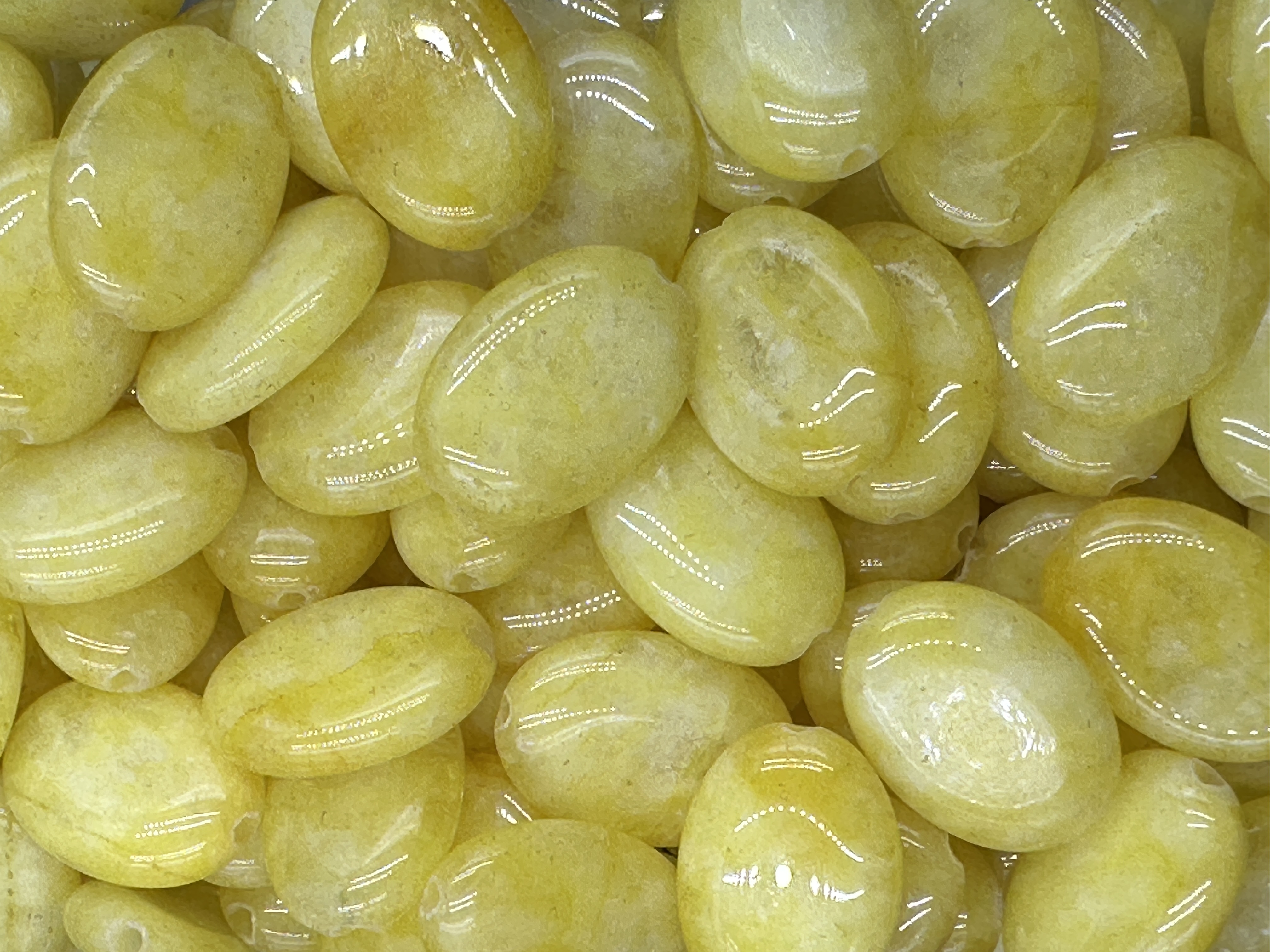 214.Lemon Yellow Jade Oval Shape