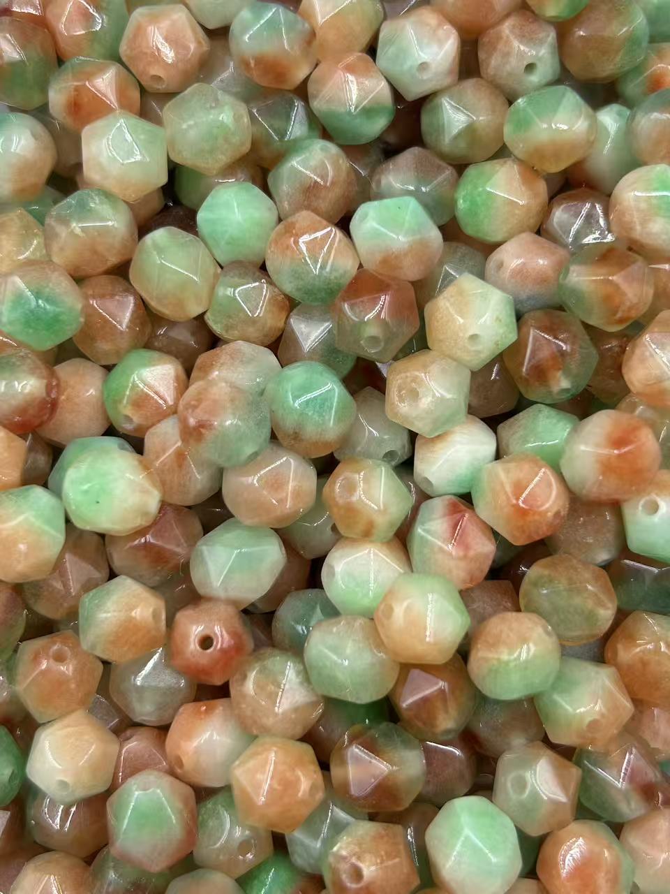 257.Jungle Twilight Jade Faceted Shape