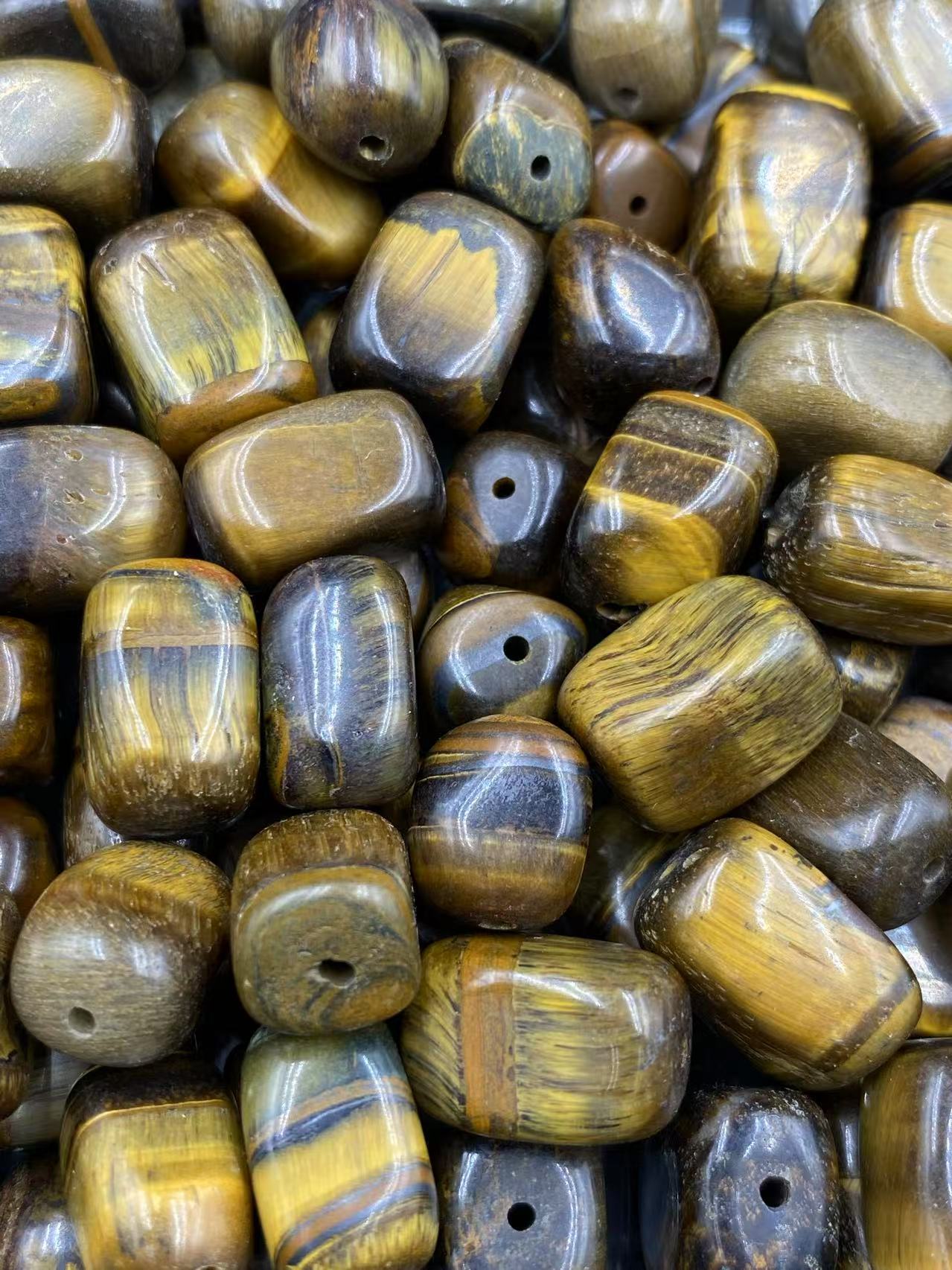 Golden Tri-Tiger Eye Nugget Shape