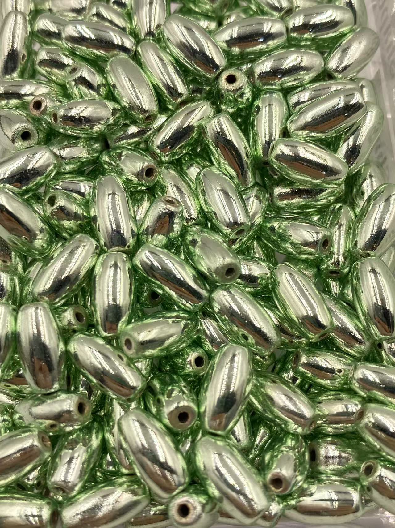 Teal Hematite Rice Shape