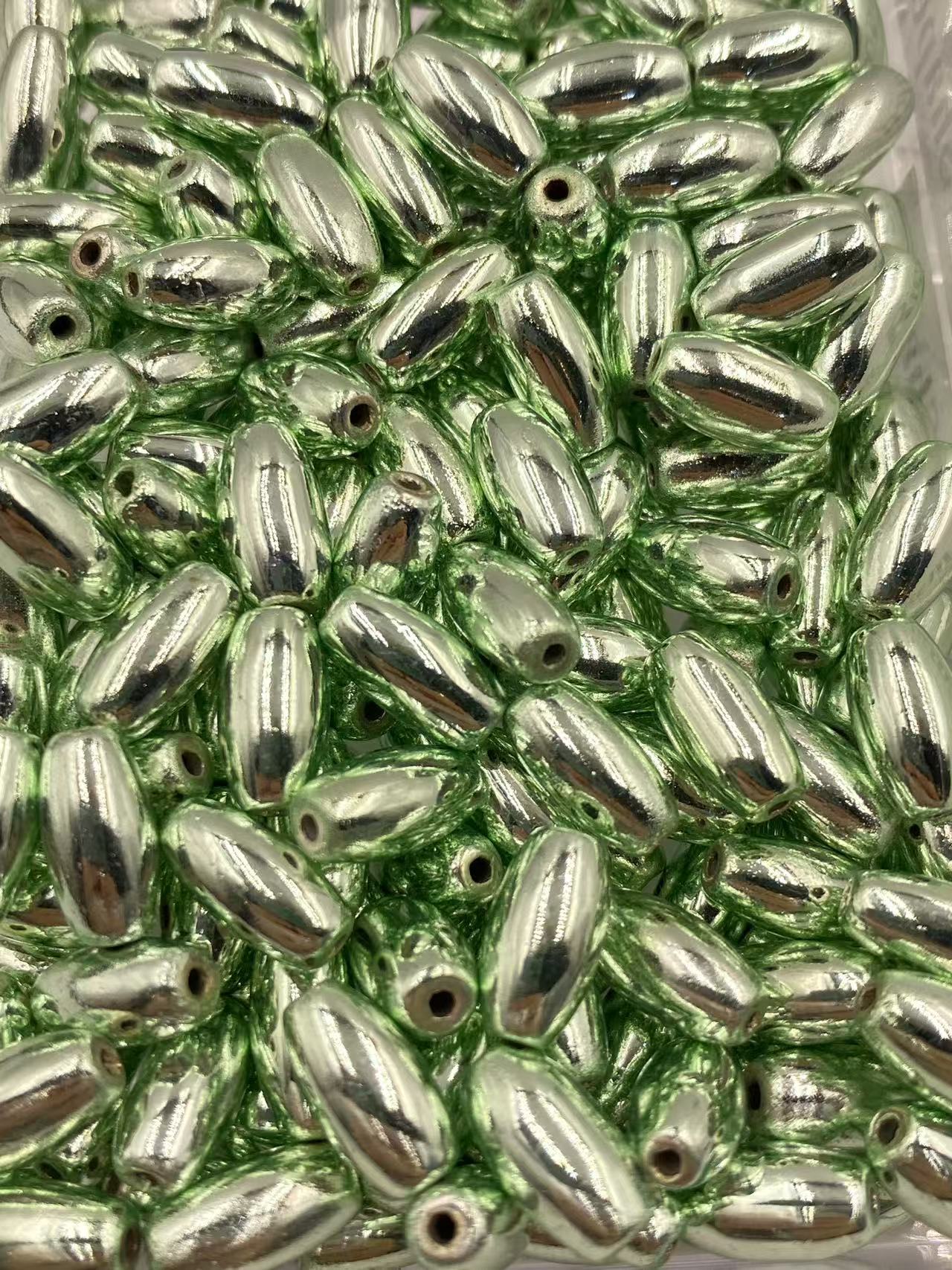 Teal Hematite Rice Shape
