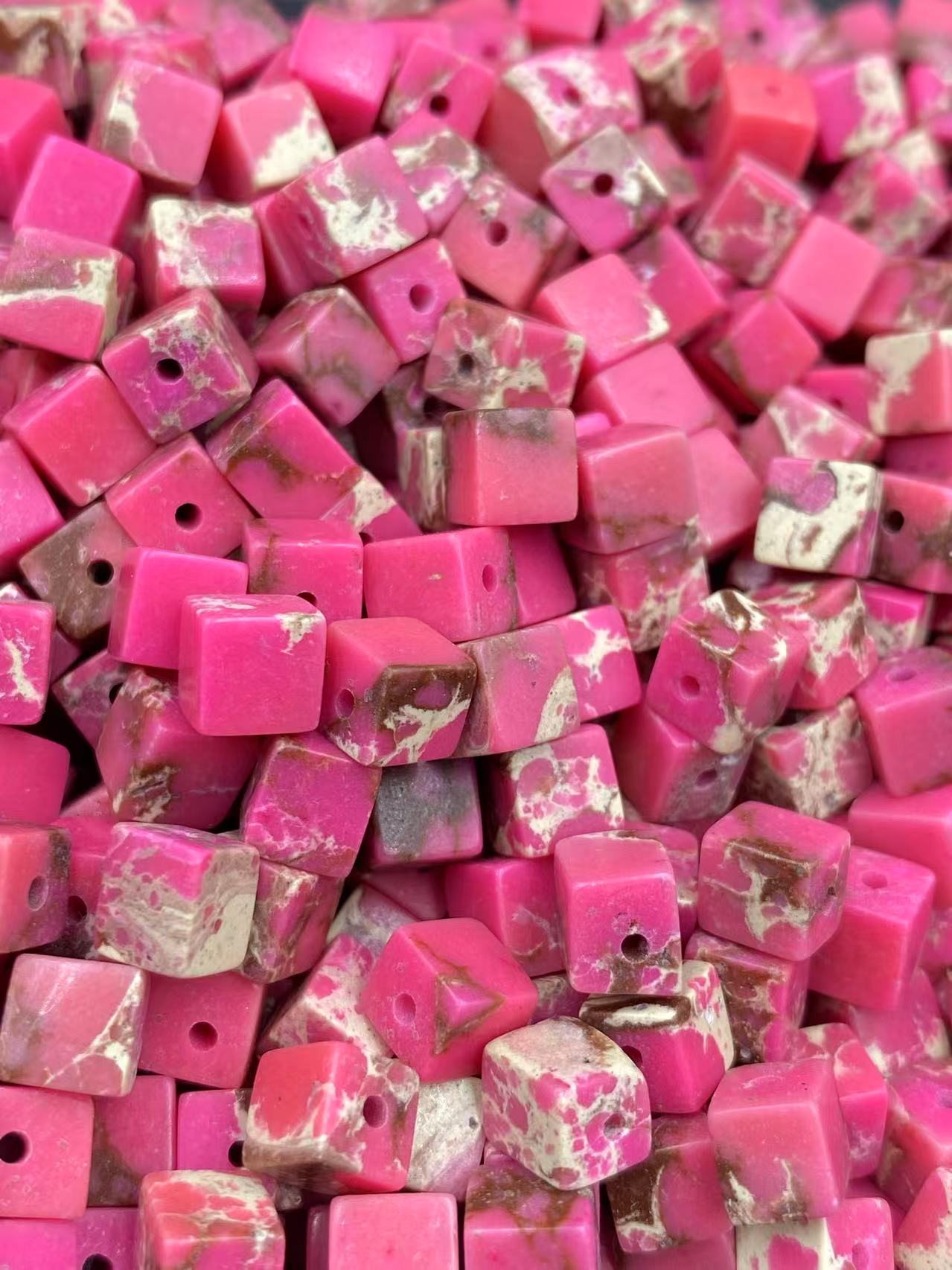 Bubble Pink Turquoise Cube Shape
