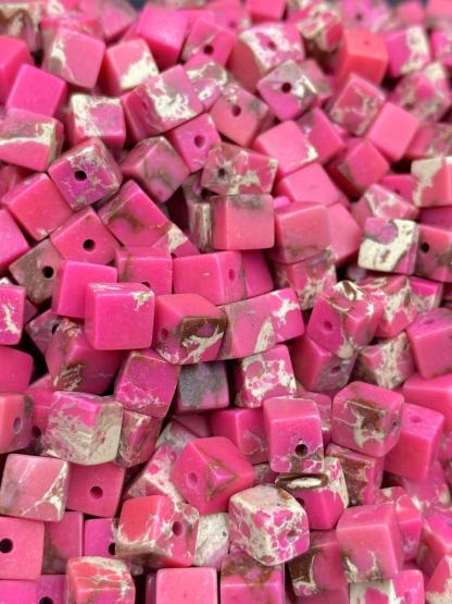 Bubble Pink Turquoise Cube Shape