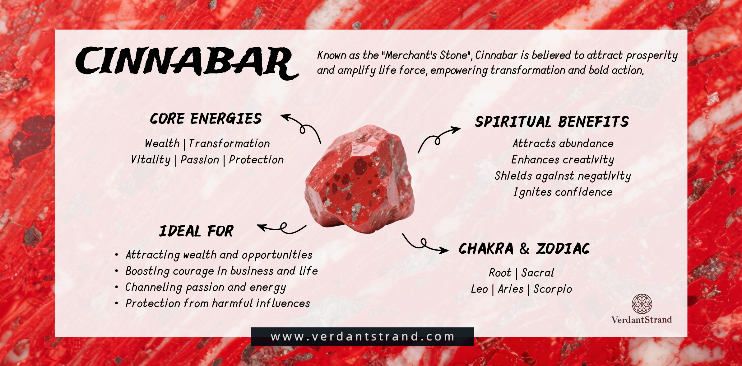 pc-Cinnabar often called the “Merchant’s Stone,” is linked with prosperity and transformation. It channels vitality, attracts wealth, and protects from negative energy.
