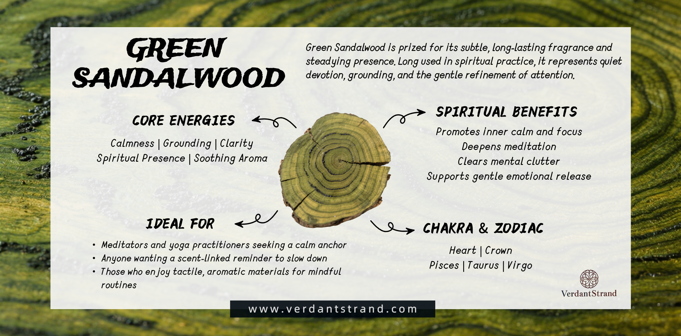 pc-The Serenity of Green Sandalwood: The fragrance of green sandalwood brings peace and relaxation, and its woody properties symbolize the vitality of life.
