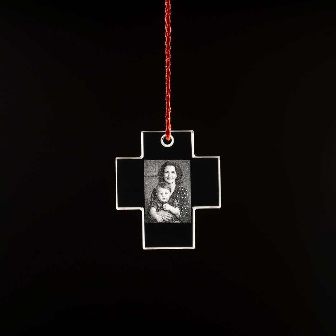 2D Crystal Cross Ornament Female