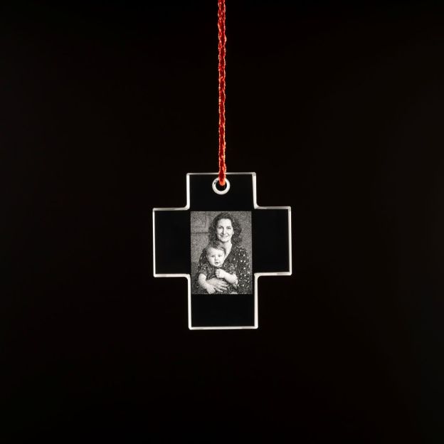 2D Crystal Cross Ornament Female