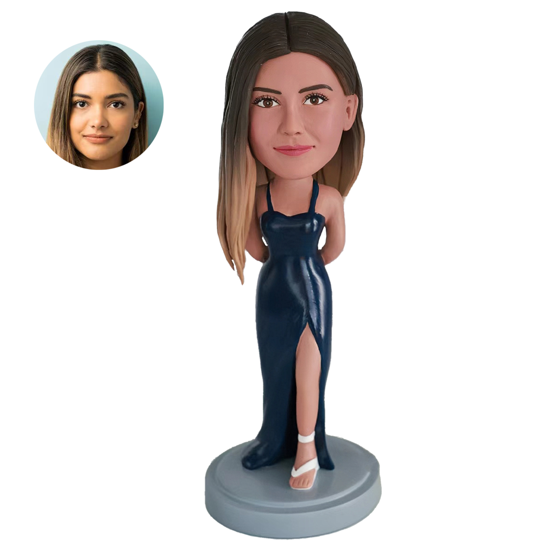 Custom Bobbleheads Female Wearing Red Short Skirt