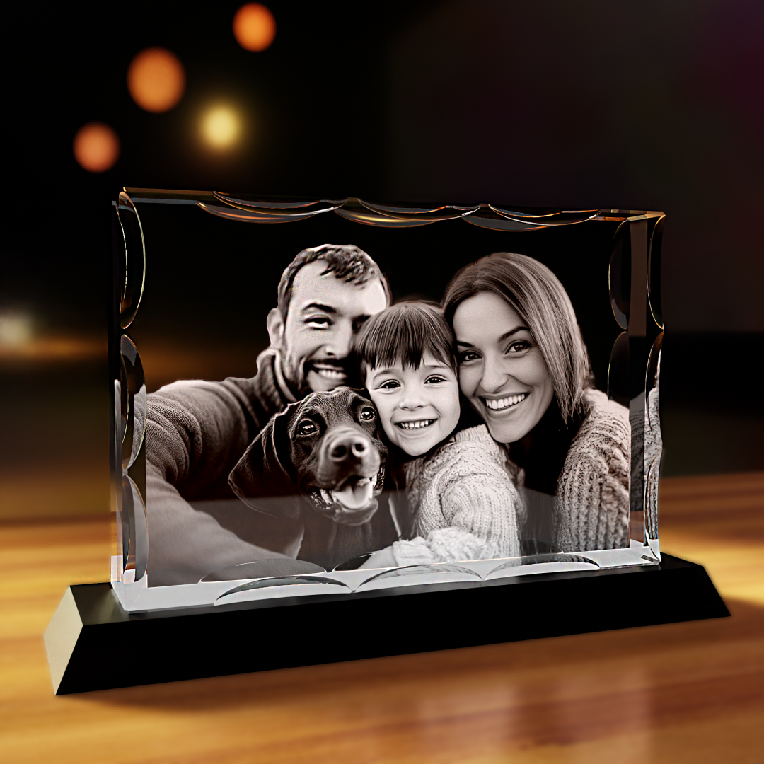 3D photo frame crystal family