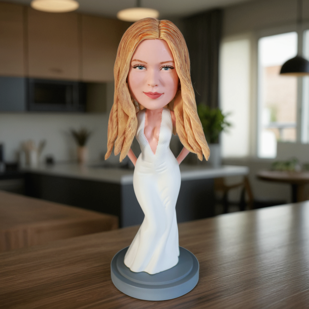 bobbleheads female white dress